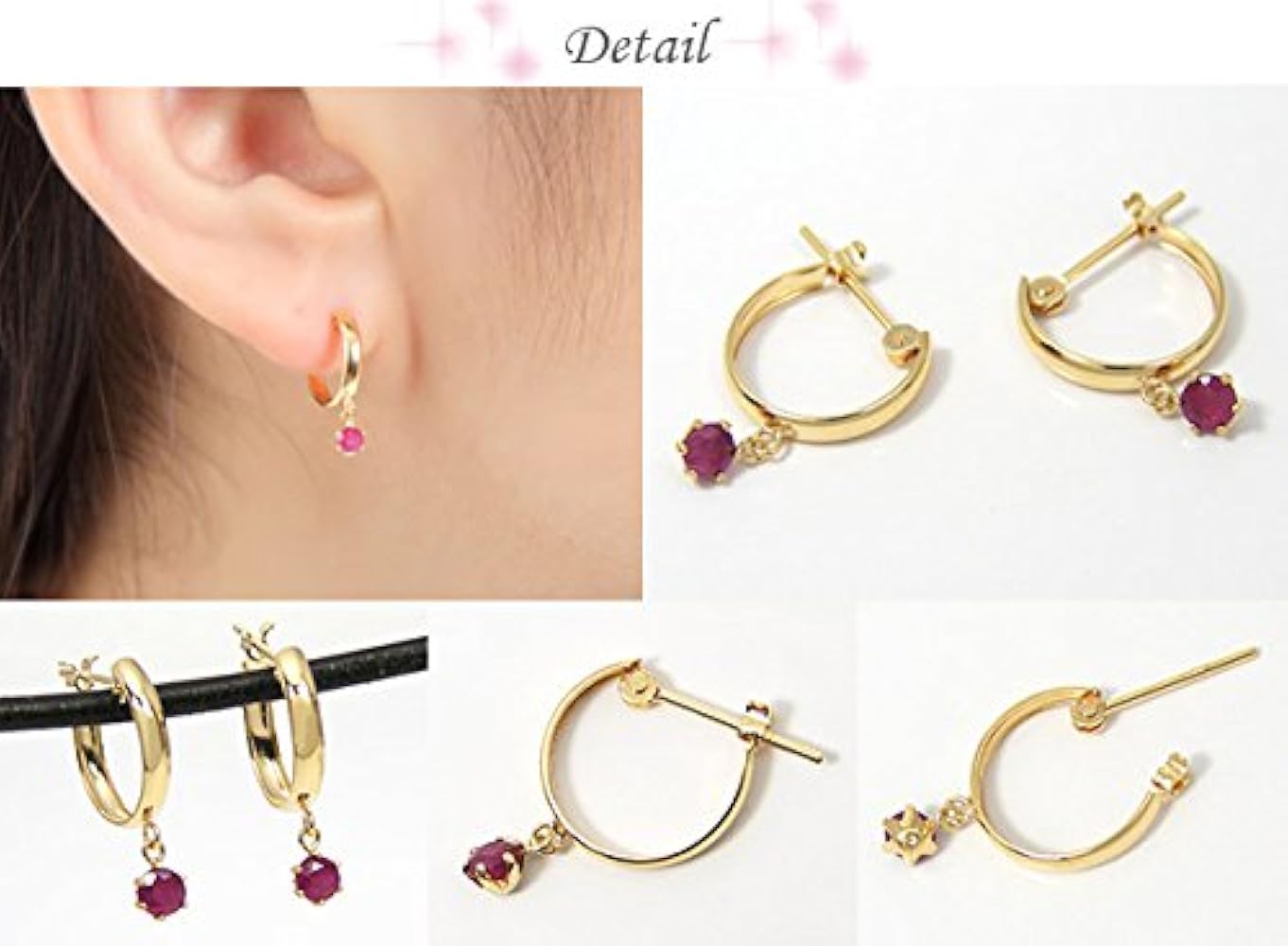 18金 ルビー フープピアス 楽天市場】ルビー フープピアスの通販